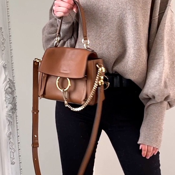 Chloe Faye Day Mini, Tan Brown Leather Crossbody Bag, Amazing Condition - Picture 3 of 16